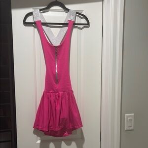 Gym dress Pink Sleeveless Dress with Silver Straps